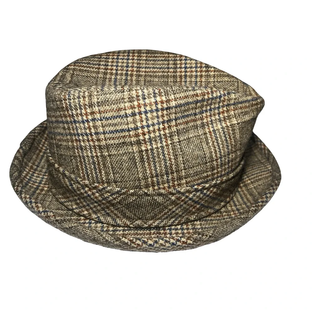 Pendleton Tan Checkered Hat with Yellow Feather